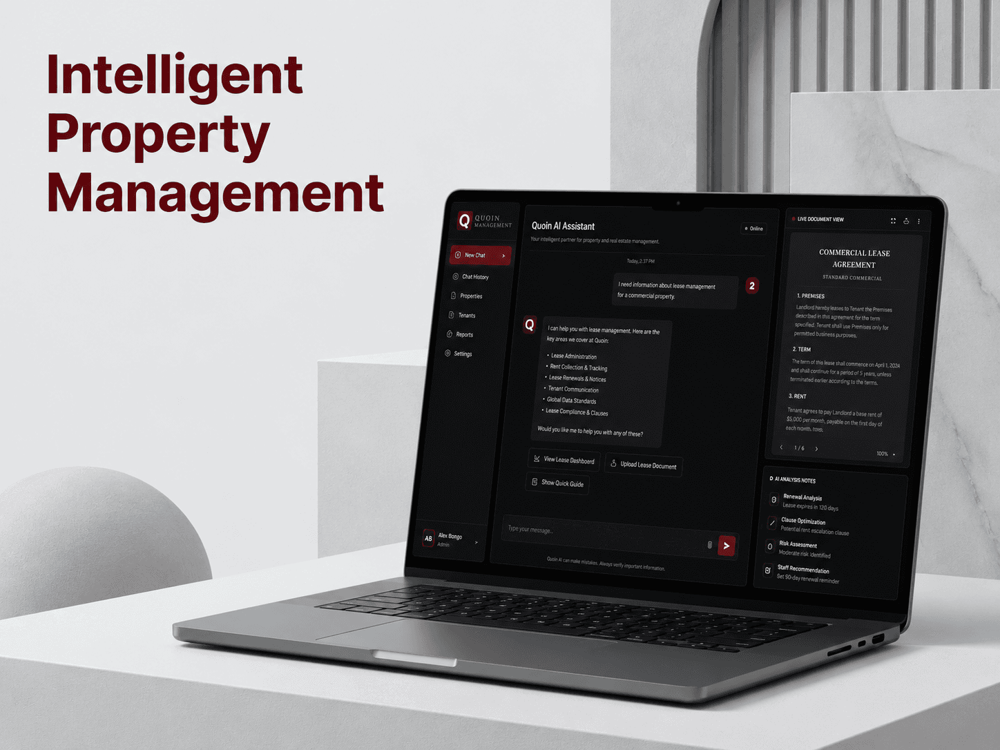 Quoin Management Rental Agreement Software