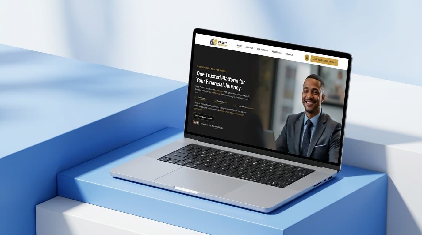 Credit Freedom platform on a laptop